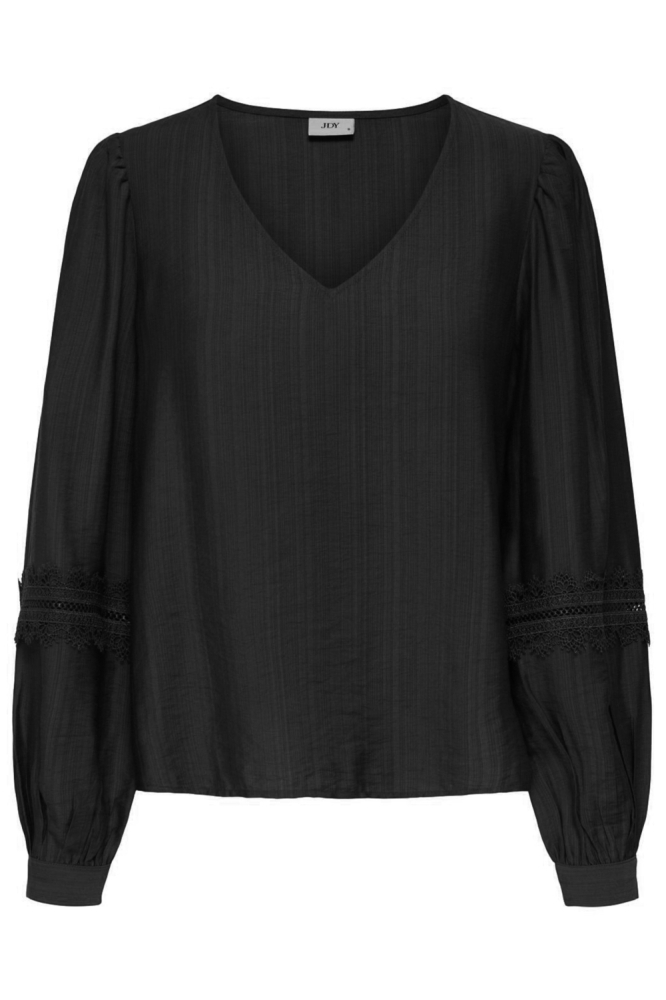 JDYAYLA L/S LACE TOP WVN 15355276 BLACK